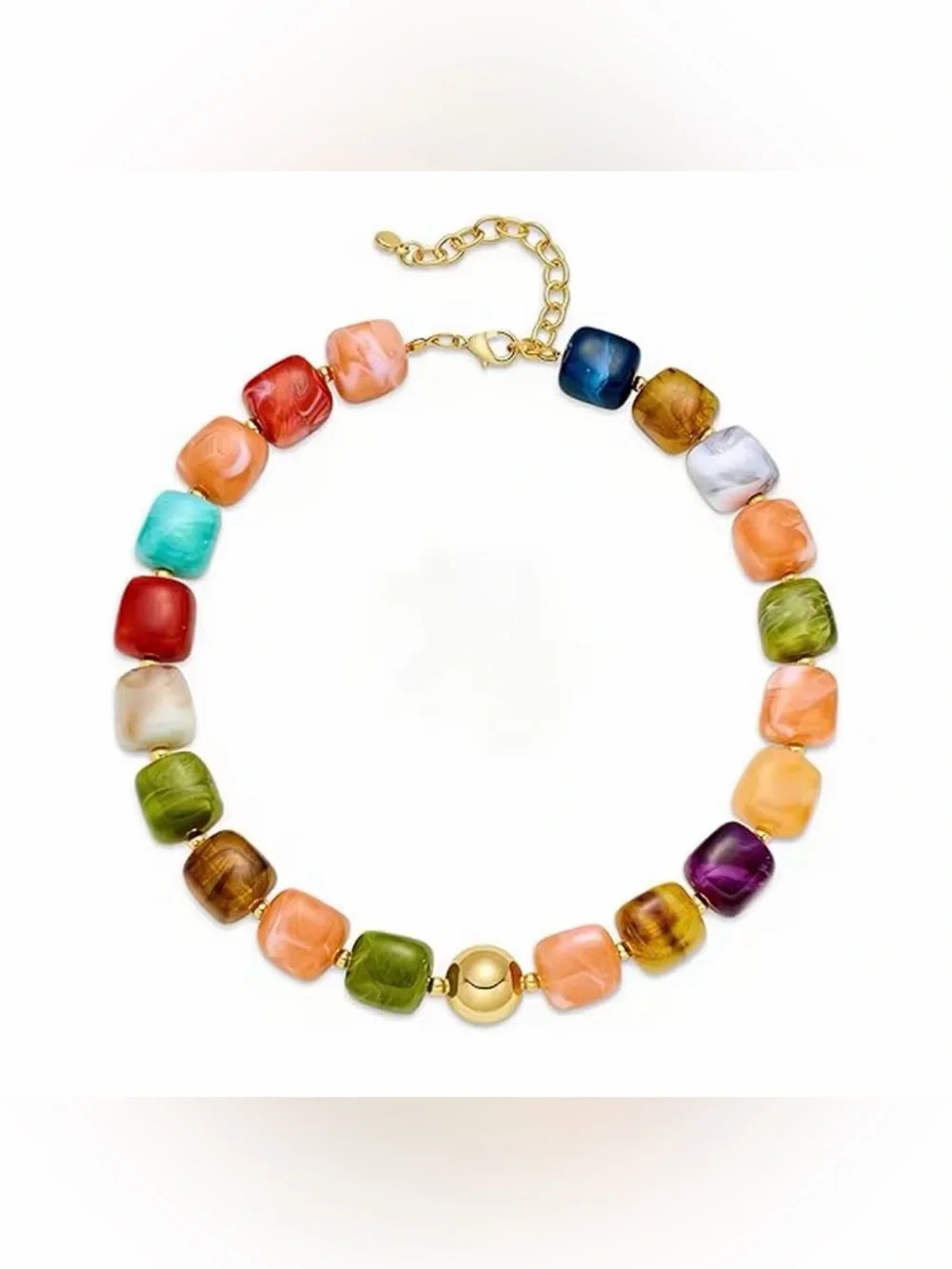 Multicolor Beaded Statement Necklace - Jewelry - Picture 2 of 3